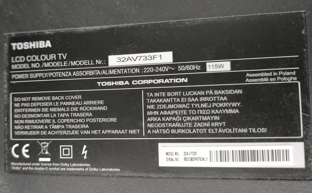 Télé Toshiba 81cm LCD