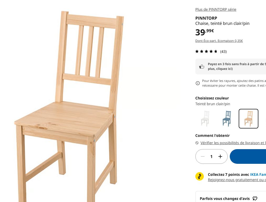 Chaises Ikéa Pinntorp