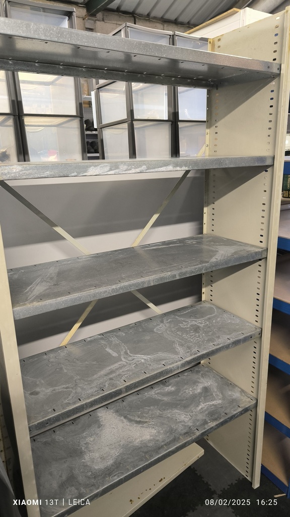 Etagère métallique galva 100x36x200cm