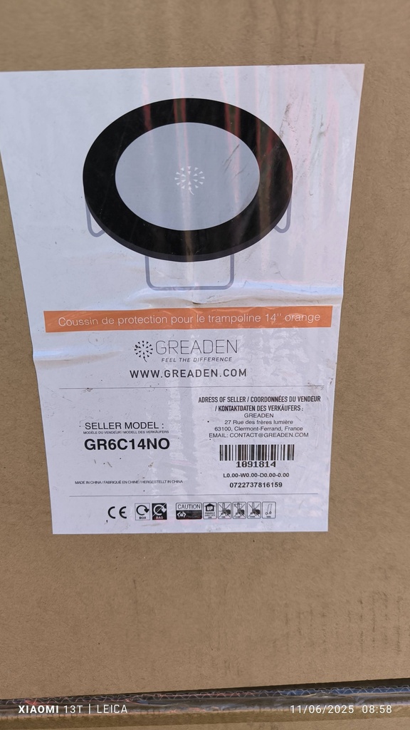 Coussin matelassé trampoline 12' ou 14'