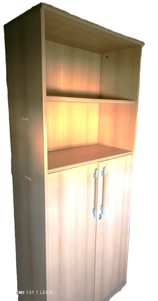 Armoire bois 2 portes et étagères