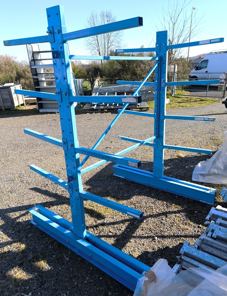Cantilever/rack d'atelier bleu
