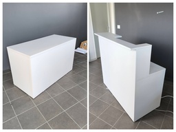 [Z4R2A3] Banque d'accueil + bureau blanc